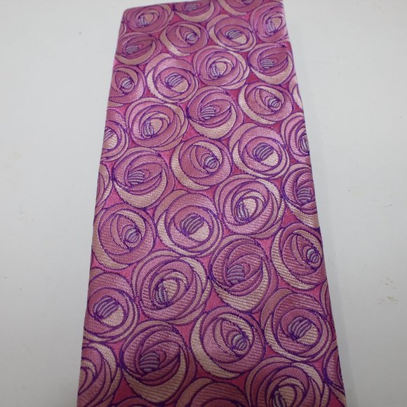 Ted Baker London 100% Imported Silk Tie Pink Hand Tailored in USA Neck Tie - Picture 3 of 8